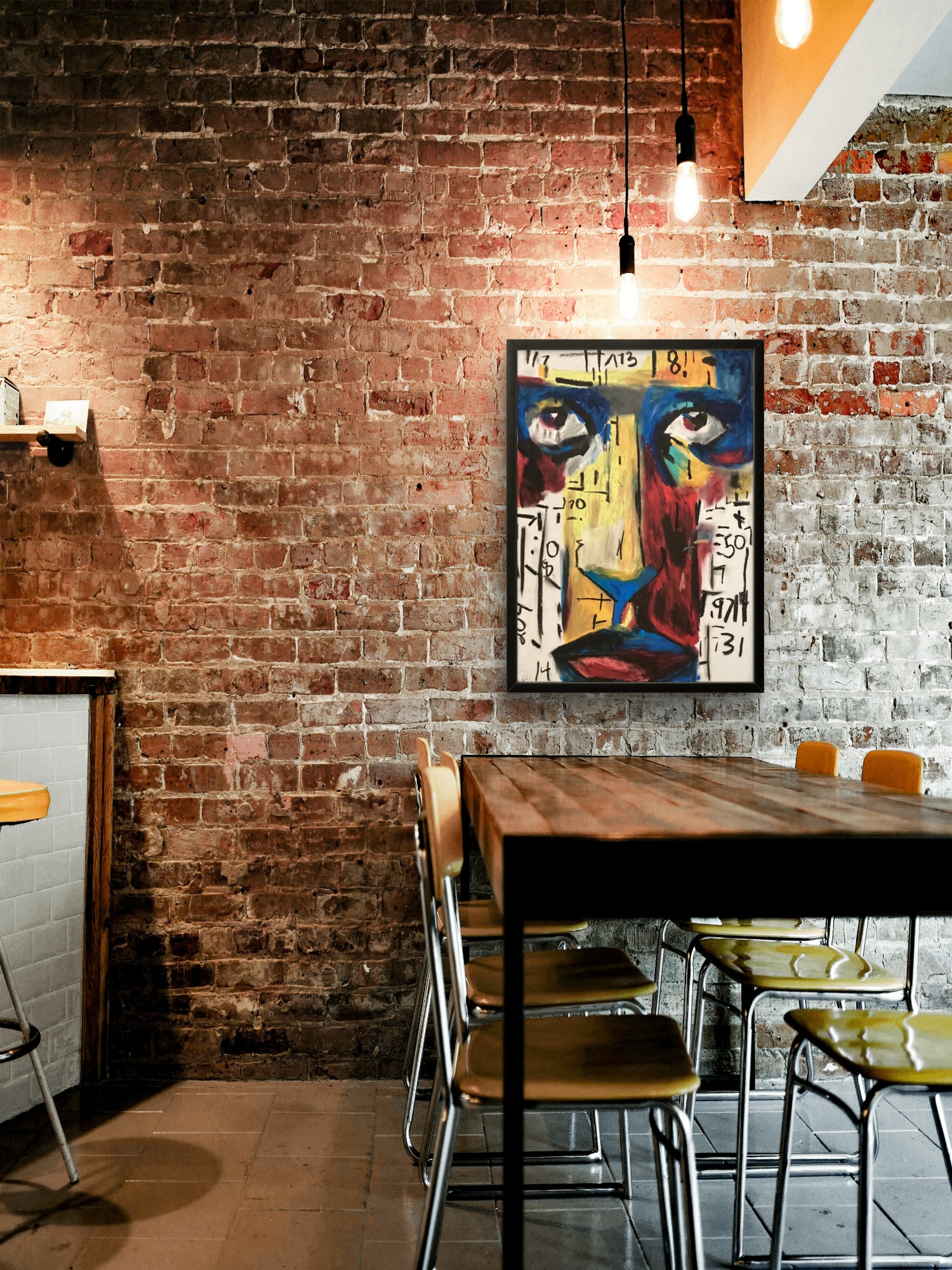 No. 337 framed and hanging on a brick wall