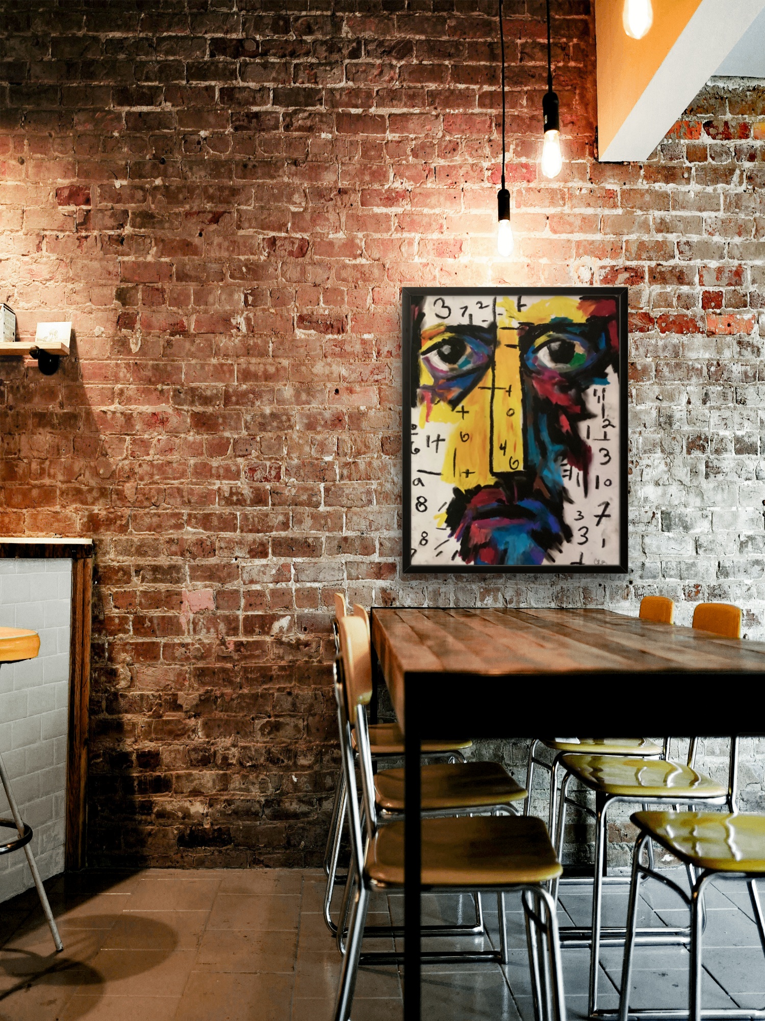 No. 372 framed and hanging on a brick wall